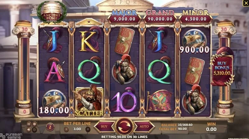 Ancient Rome Deluxe AI - bónusskjár með aukavinningum