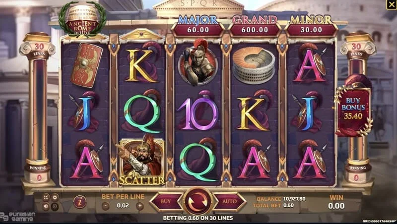 Ancient Rome Deluxe AI - Scatter og Free Spins